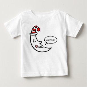 Personalisiertes Moon Face and Stars Baby T-shirt