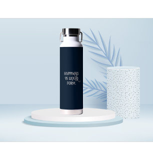 Personalisiertes Motivationszitat weiße Schriftart Trinkflasche