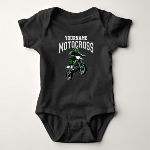 Personalisiertes Motocross Dirt Bike Racing  Baby Strampler