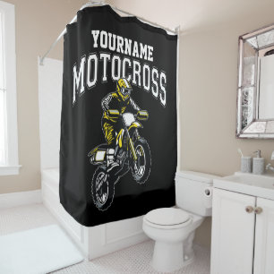Personalisiertes Motocross Dirt Bike Racing Duschvorhang