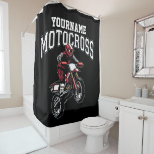 Personalisiertes Motocross Dirt Bike Racing Duschvorhang