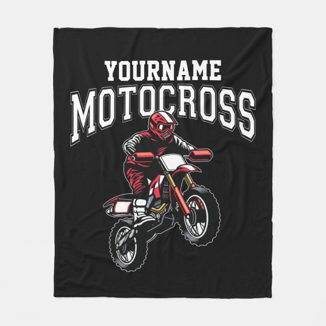 Personalisiertes Motocross Dirt Bike Racing Fleecedecke (Vorderseite)