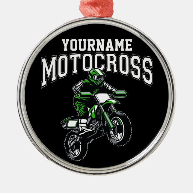 Personalisiertes Motocross Dirt Bike Racing Ornament Aus Metall (Vorne)