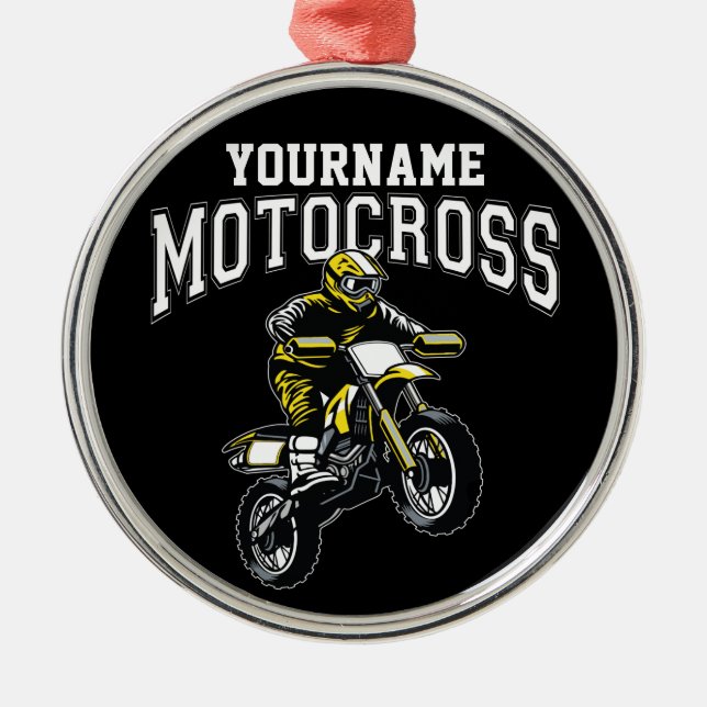 Personalisiertes Motocross Dirt Bike Racing Ornament Aus Metall (Vorne)