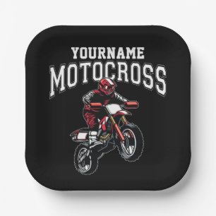 Personalisiertes Motocross Dirt Bike Racing  Pappteller