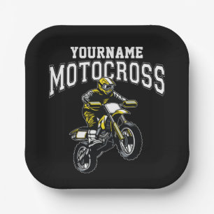 Personalisiertes Motocross Dirt Bike Racing Pappteller
