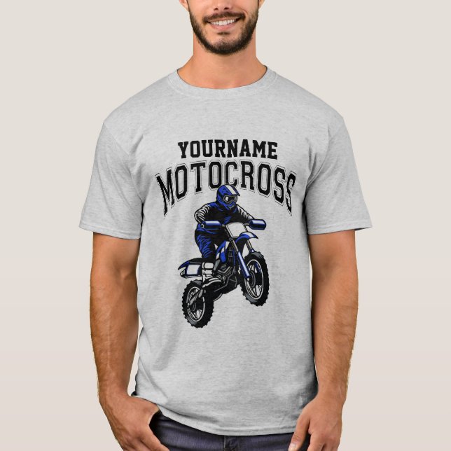 Personalisiertes Motocross Dirt Bike Racing T-Shirt (Vorderseite)