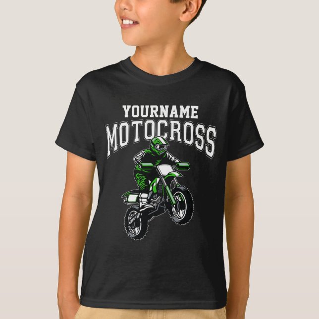 Personalisiertes Motocross Dirt Bike Racing T-Shirt (Vorderseite)
