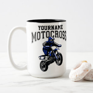 Personalisiertes Motocross Dirt Bike Racing  Zweifarbige Tasse