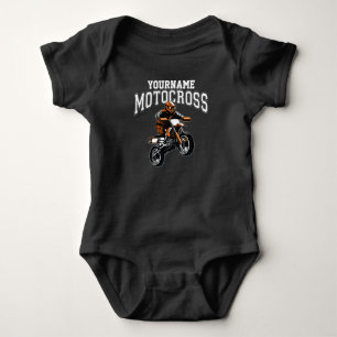 Personalisiertes Motocross Dirt Bike Rider Racing Baby Strampler