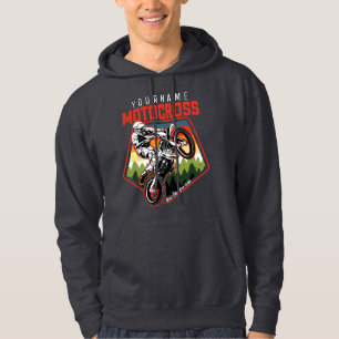 Personalisiertes Motocross-Rennen Dirt Bike Trail  Hoodie