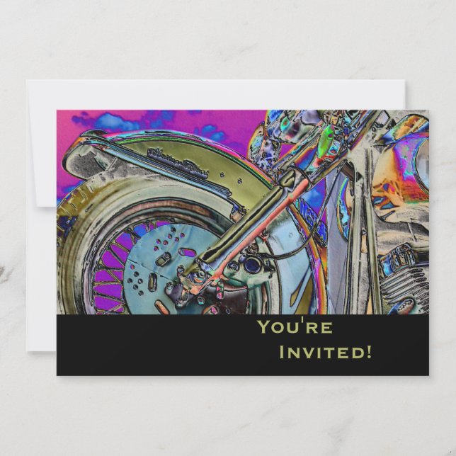 Personalisiertes Motorrad| 40. Geburtstag - Party Einladung (Vorderseite)