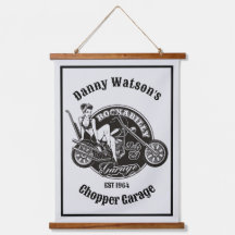 Personalisiertes Motorrad Babe Chopper Garage