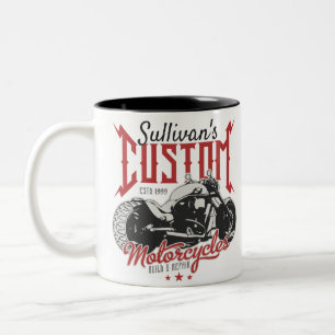 Personalisiertes Motorrad Big Bad Bike Biker Garag Zweifarbige Tasse