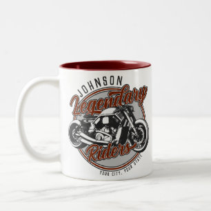 Personalisiertes Motorrad Legendärer Fahrer Biker  Zweifarbige Tasse