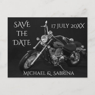 Personalisiertes Motorrad Save the Date Ankündigungspostkarte