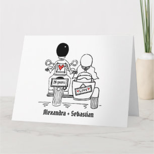 Personalisiertes Motorrad und Sidecar Karte