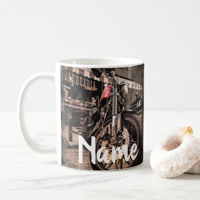Personalisiertes Motorraddesign Coffee Tasse (Mit Donut)