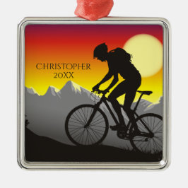 Personalisiertes Mountainbiken Weihnachten Ornament Aus Metall