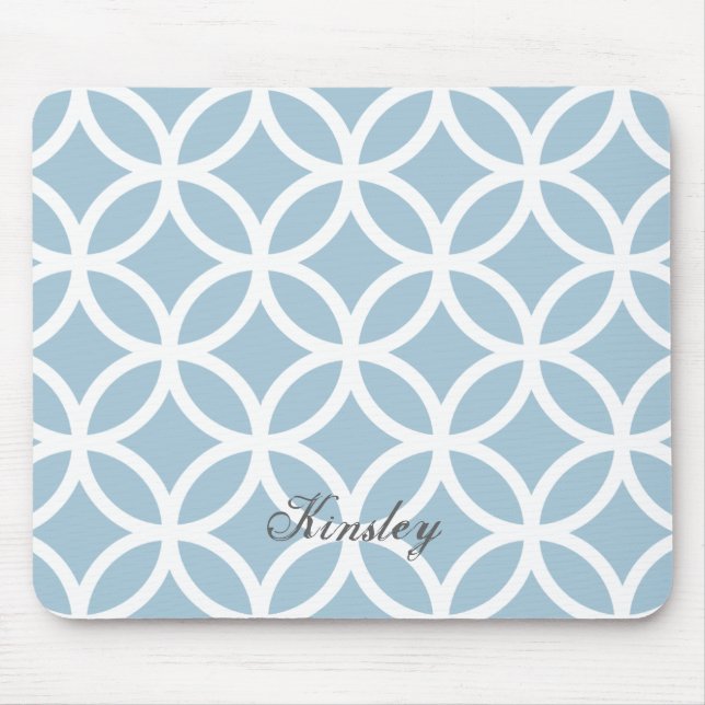 Personalisiertes Mousepad mit blauem Diamantmuster (Vorne)