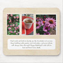 Personalisiertes Mousepad mit Fotos und Nachrichte