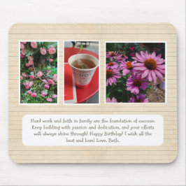 Personalisiertes Mousepad mit Fotos und Nachrichte