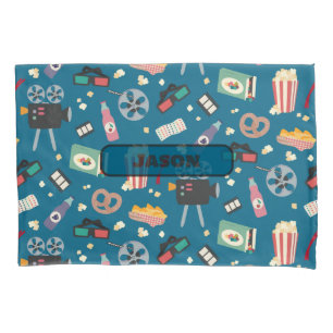 Personalisiertes Movie Night Film Popcorn Muster Kissenbezug