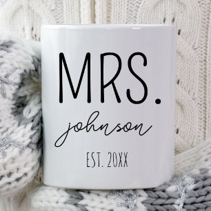 Personalisiertes Mr Mrs Hochzeitsgeschenk für Brau Tasse