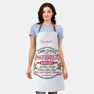 Personalisiertes Mrs Claus Weihnachtsplätzchen Bac Schürze