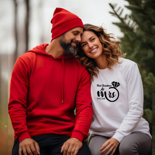 personalisiertes Mrs-Skript erstes Weihnachten Sweatshirt