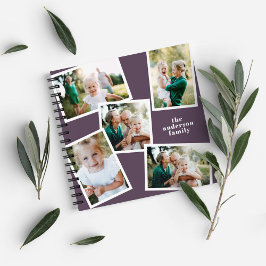 Personalisiertes Multi-Foto lila elegant und moder Notizbuch