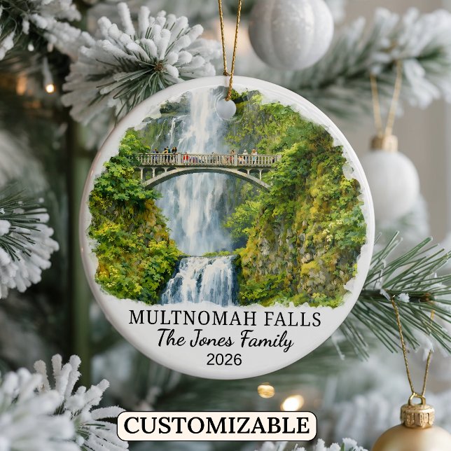 Personalisiertes Multnomah-Fälle-Ornament, Oregon Keramik Ornament (Von Creator hochgeladen)