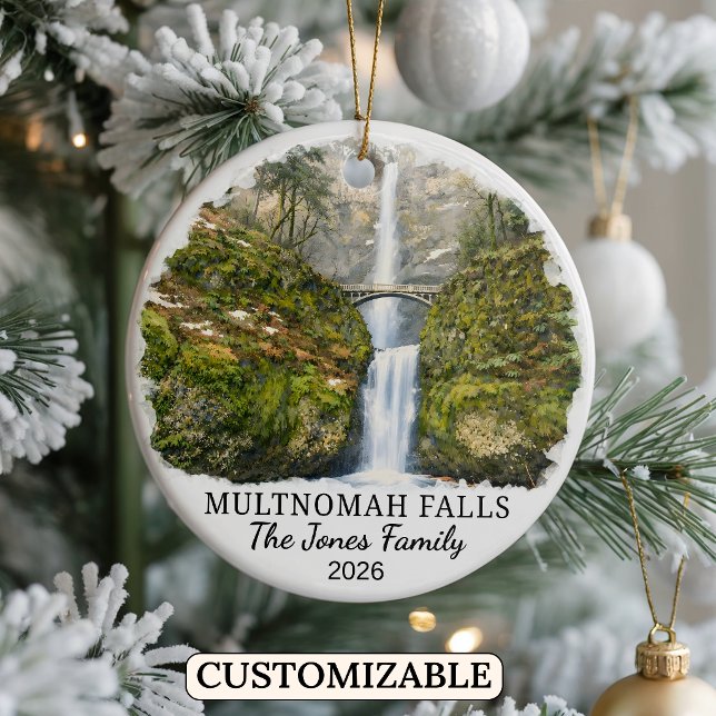 Personalisiertes Multnomah-Fälle-Ornament, Oregon Keramik Ornament (Von Creator hochgeladen)