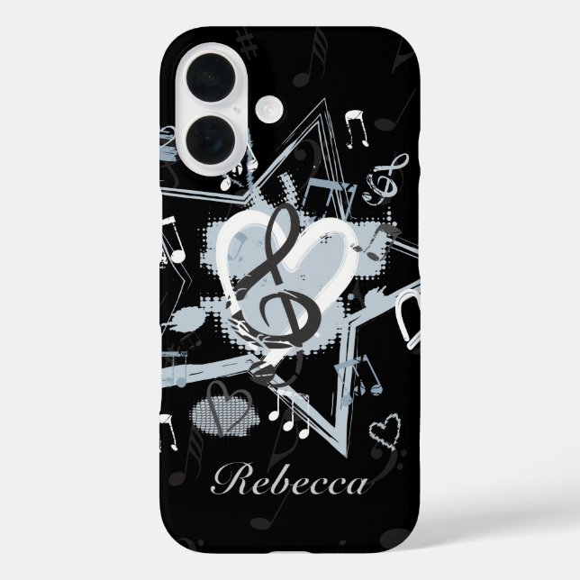 Personalisiertes Musical Star-Noten-Designmuster Case-Mate iPhone Hülle (Rückseite)