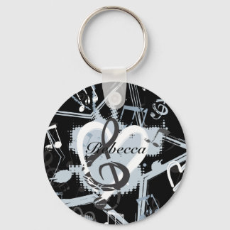 Personalisiertes Musical Star-Noten-Designmuster Schlüsselanhänger