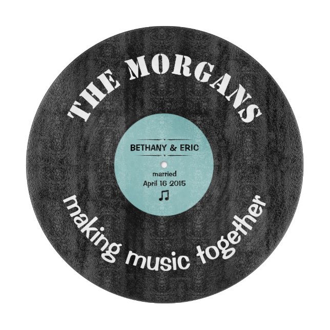 Personalisiertes Musikalbum Retro-Design Schneidebrett (Vorderseite)