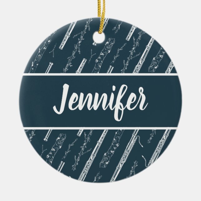 Personalisiertes Musikgeschenk für Bassoon Player Keramik Ornament (Vorne)