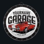 Personalisiertes Muskelwagen 1967 Garage Dartscheibe<br><div class="desc">Personalisiert 1967 Schnellschüsse Red Classic Muscle Garage Design - mit einem schnellen,  klassischen roten Muskelkater Automobil - Mit Ihrem Namen und individuellem Text anpassen!</div>