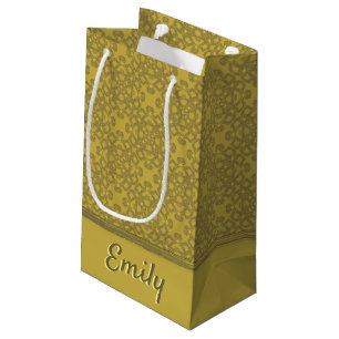Personalisiertes Mustard Yellow Pattern Kleine Geschenktüte
