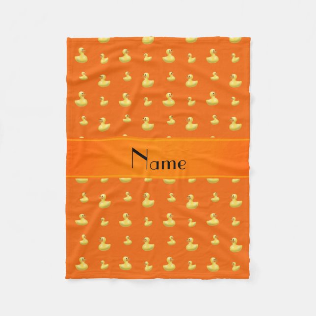 Personalisiertes Muster aus orangefarbenem Gummi Fleecedecke (Vorderseite)