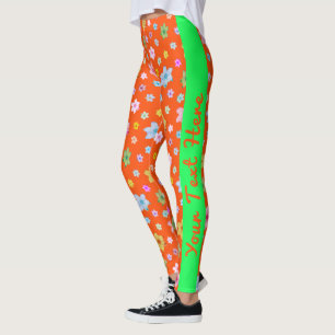 Personalisiertes Muster aus rotem Flor Leggings