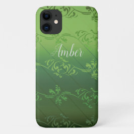 Personalisiertes Muster des grünen Gradient Leaf Case-Mate iPhone Hülle