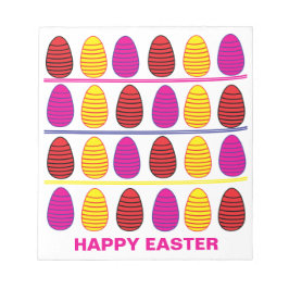 Personalisiertes Muster für glückliche Ostereier Notizblock