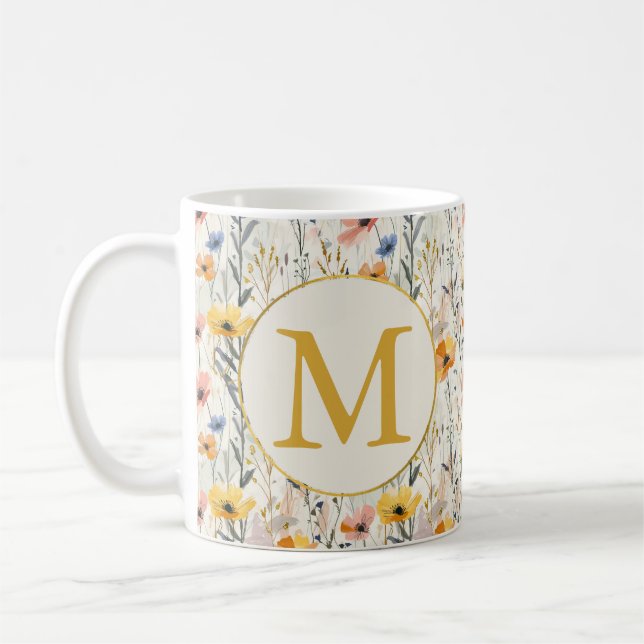 Personalisiertes Muster für Gouache Meadow Blume Kaffeetasse (Links)