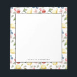 Personalisiertes Muster für Wasserfarben und Berri Notizblock<br><div class="desc">Anpassbare botanische Notizblöcke. Es zeigt ein Muster von Zitronen,  Kirschen und Heidelbeeren. Personalisieren durch Hinzufügen von Namen und anderen Details Dieses botanische Notizblock ist perfekt als Geschenk.</div>