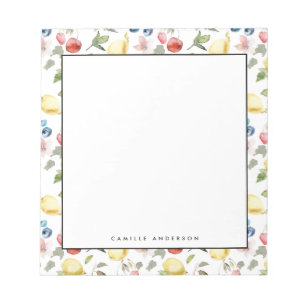 Personalisiertes Muster für Wasserfarben und Berri Notizblock