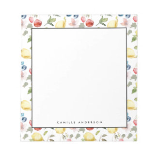 Personalisiertes Muster für Wasserfarben und Berri Notizblock