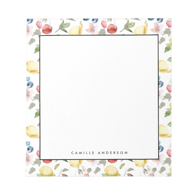 Personalisiertes Muster für Wasserfarben und Berri Notizblock (Vorderseite)