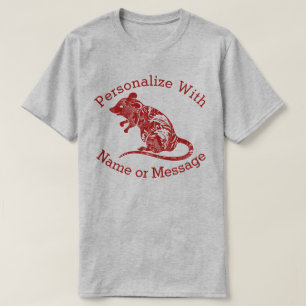 PERSONALISIERTES Muster Rat/Maus T-Shirt
