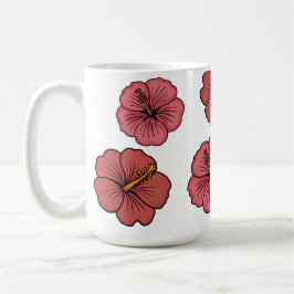 Personalisiertes Muster tropischer Hibiskus Kaffeetasse